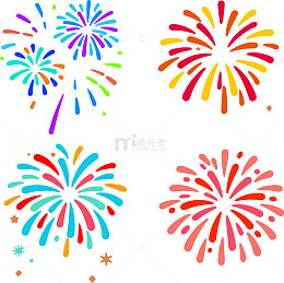 春节矢量烟花素材3