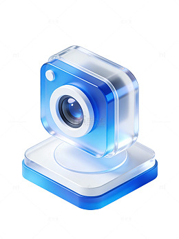 蓝色透明相机图标88