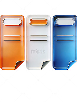 三色玻璃质感卡片76