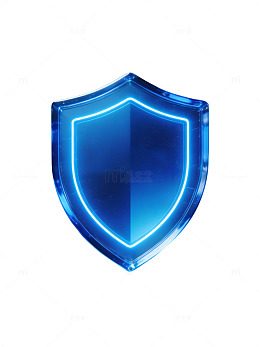 蓝色发光盾牌图标03