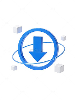 蓝色下载箭头图标09