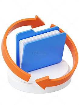 蓝色文件夹循环箭头图88