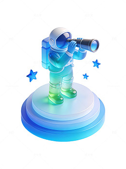 卡通宇航员望远镜19