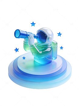 卡通宇航员望远镜63