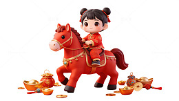 卡通马年新春插画00