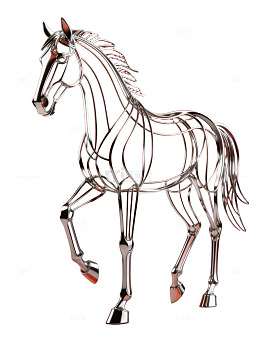 金属线条马雕塑76