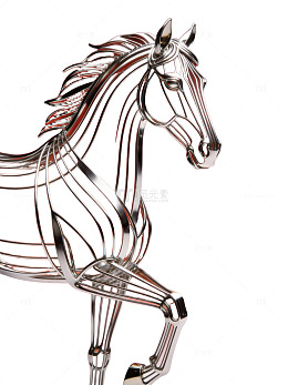 金属线条马雕塑69