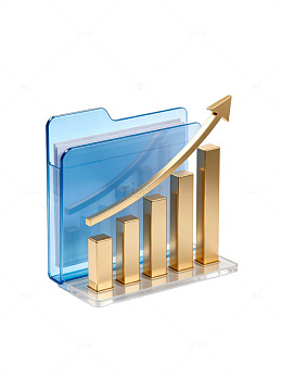 金色增长柱状图图标20