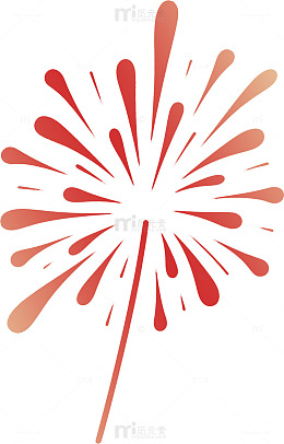 渐变红简约喜庆烟花