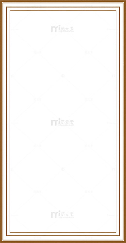 棕白极简双层长方形边框
