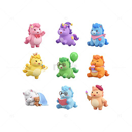 可爱动物玩具公仔模型