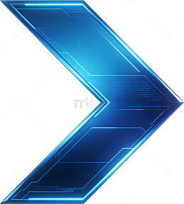 赛博朋克蓝色发光折线箭头