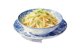 青花瓷碗土豆丝24