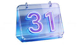 蓝色发光日历3146