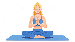 瑜伽冥想卡通插画86