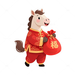 过年买年货马年免抠元素