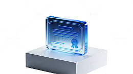 蓝色玻璃证书奖牌37