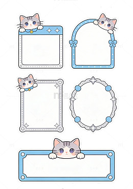 卡通猫咪边框设计模板