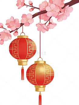 红灯笼樱花背景33
