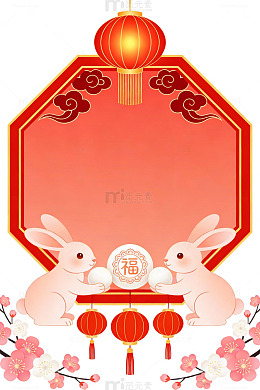 中秋兔子灯笼背景50