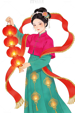 古风仕女提灯图55