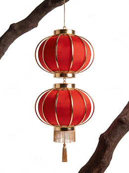 红金灯笼挂枝15