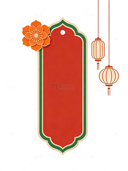 中式灯笼花饰标签46