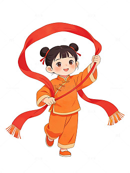 卡通舞彩带女孩25