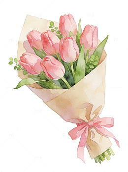 手绘郁金香花束68