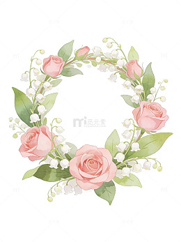 粉色玫瑰花环80