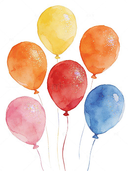 水彩气球插画54