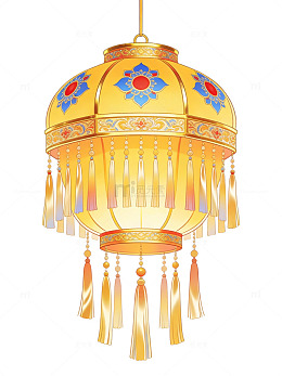 金色中式灯笼图案98