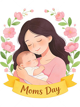 母亲节温馨插画15