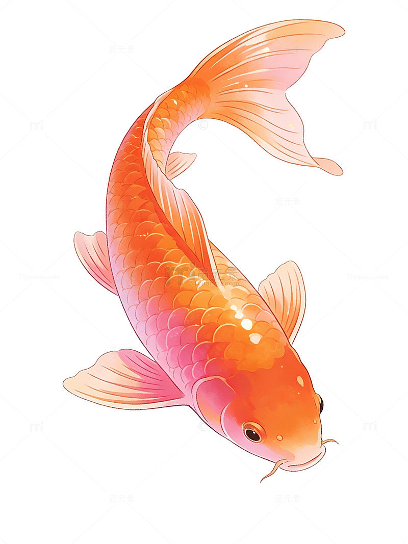 锦鲤鱼插画素材02