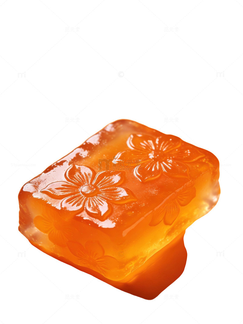 橙色花朵雕花皂37