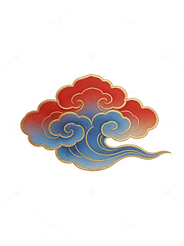 红蓝金云纹图案92