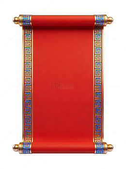 红色卷轴古典边框02