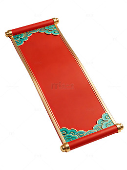 红色卷轴云纹边框44