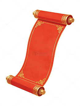 红色卷轴古典纹样75