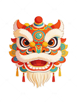 色彩斑斓舞狮头30