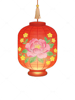 红灯笼牡丹花图案69