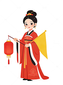 古风仕女提灯旗82