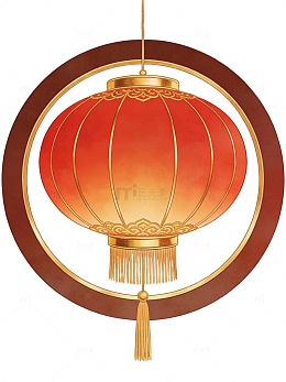 红金灯笼中式背景38