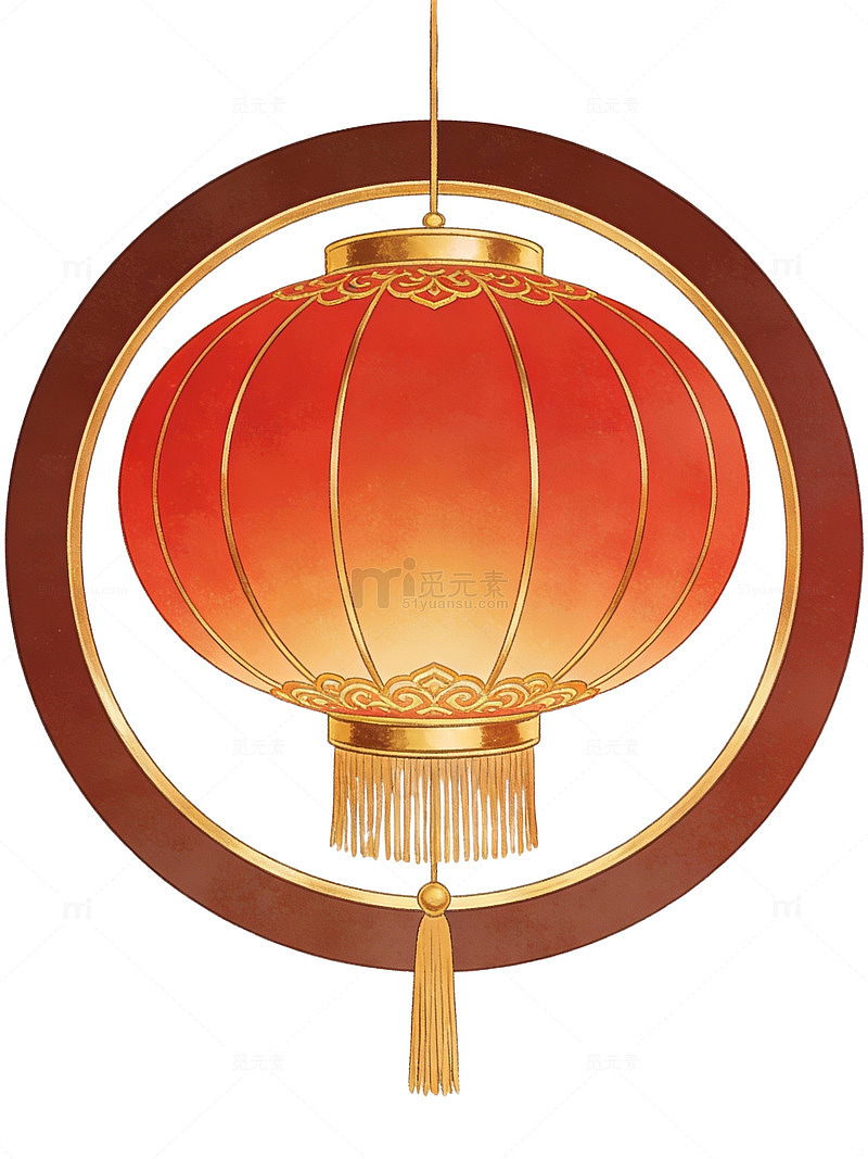 红金灯笼中式背景38