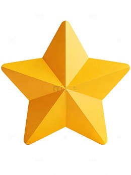 立体黄色五角星03
