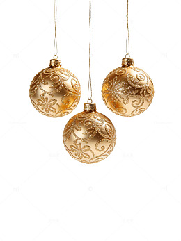 金色圣诞球挂饰25