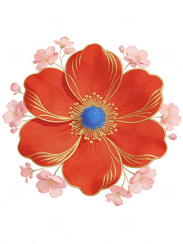 红花金线植物图案51