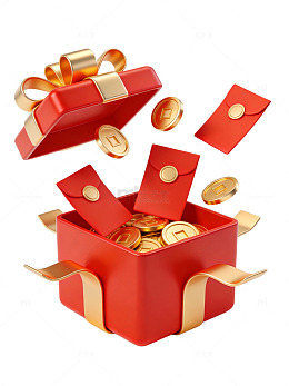 红金礼盒红包金币56