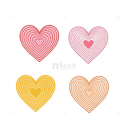 手绘心形图案设计素材