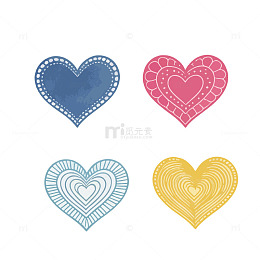 多彩心形图案设计元素